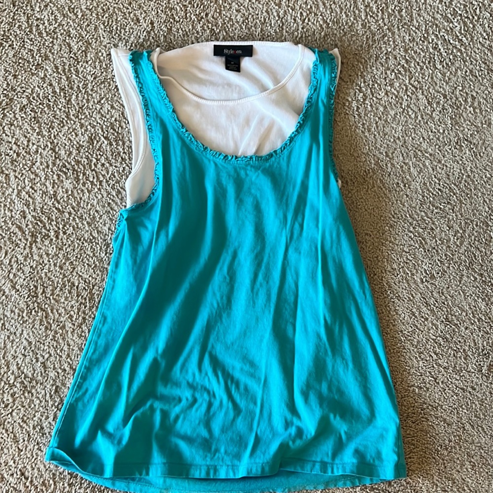 Style&co. Turquoise and green  tank tops
